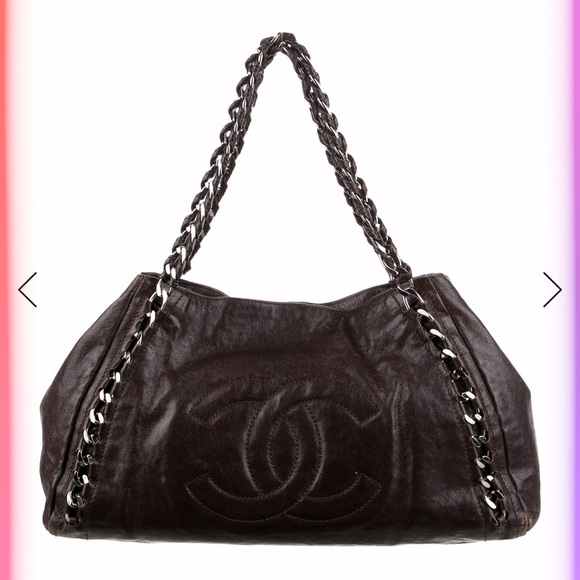 Chanel tote. Glazed Caviar East West Modern Chain Tote Brown - Picture 10 of 10
